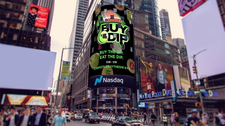 Chipotle's Buy the Dip Times Square billboard