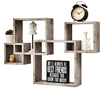 Greenco Floating Intersecting Cube Shelves