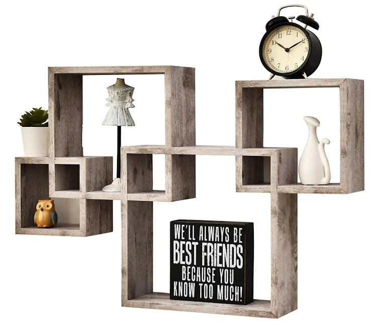 Greenco Floating Intersecting Cube Shelves