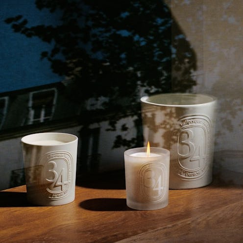 Diptyque's 34 Boulevard Saint Germain Candle in three different sizes