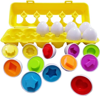 J-hong Matching Eggs 12-Piece Set Easter Eggs puzzle is a best toy for 18 month old toddlers
