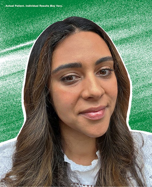 Parizaad Khan Sethi on a green background