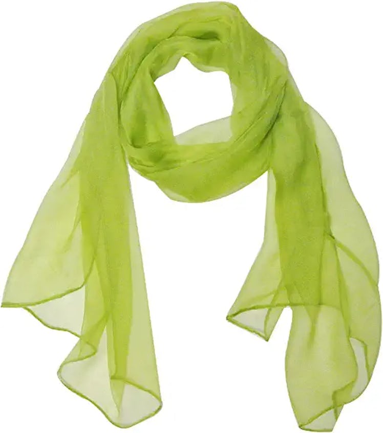 green silk scarf