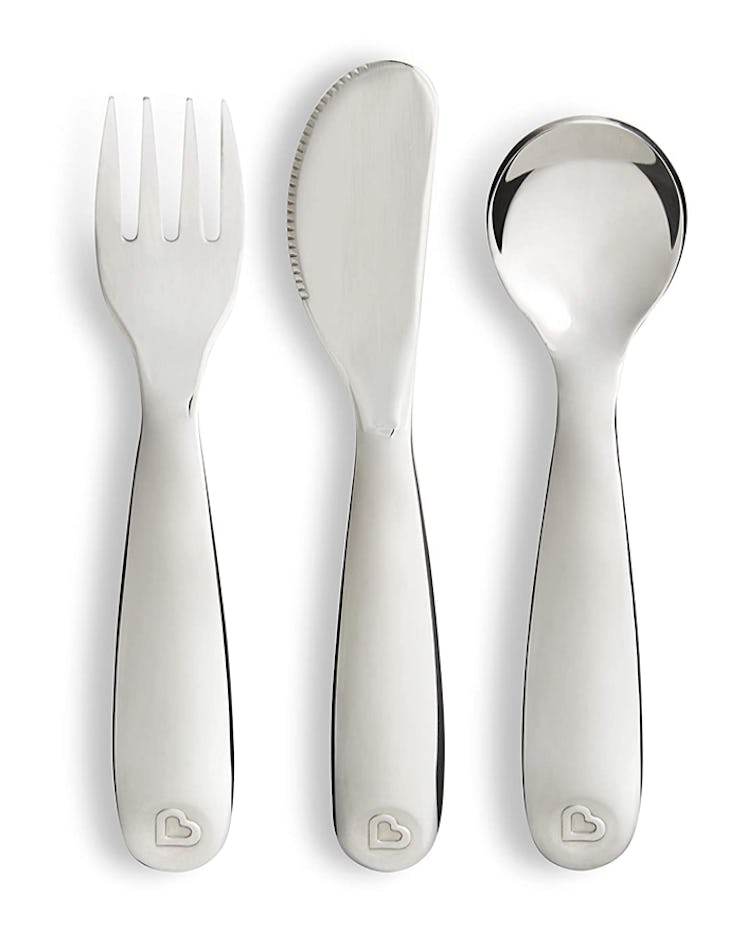 Stainless steel fork, knife, and spoon set