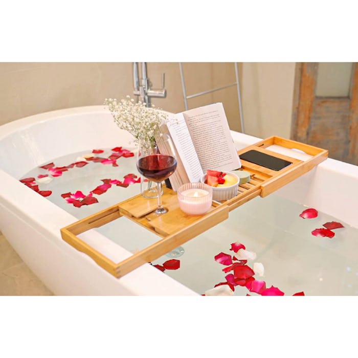 Bambüsi Expandable Bamboo Bathtub Tray Caddy 