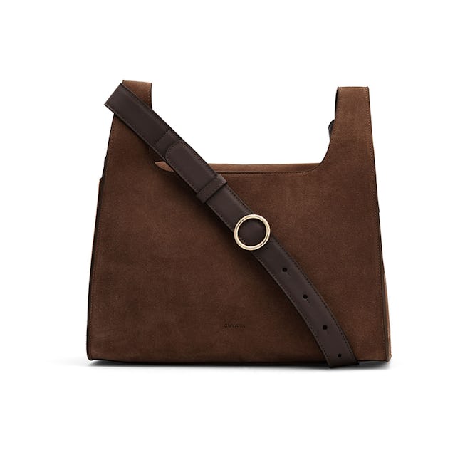 Cuyana brown leather and suede bag