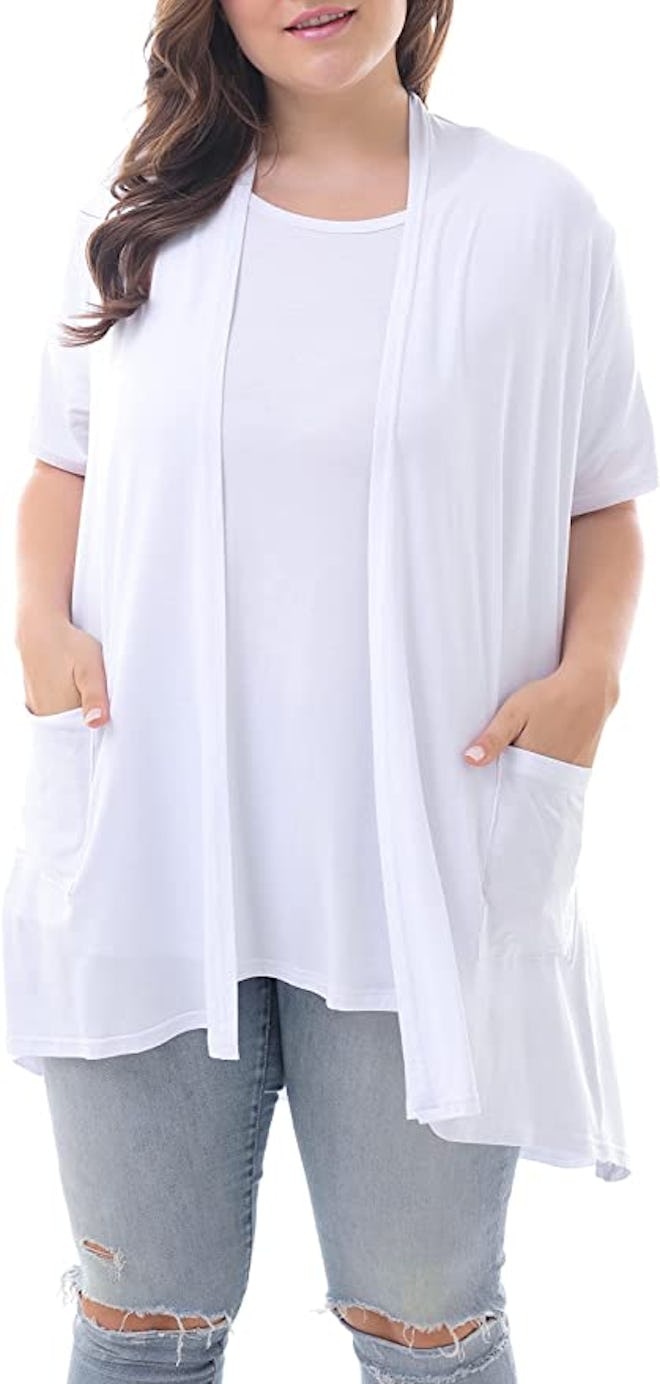 ZERDOCEAN Lightweight Short Sleeve Drape Cardigan