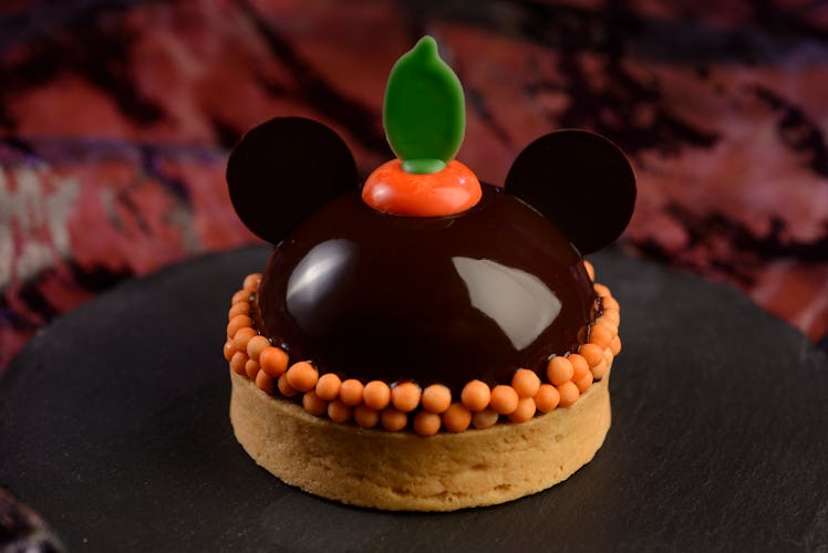 Disney World Halloween treats you don't need a park ticket to get include a Mickey pumpkin tart. 