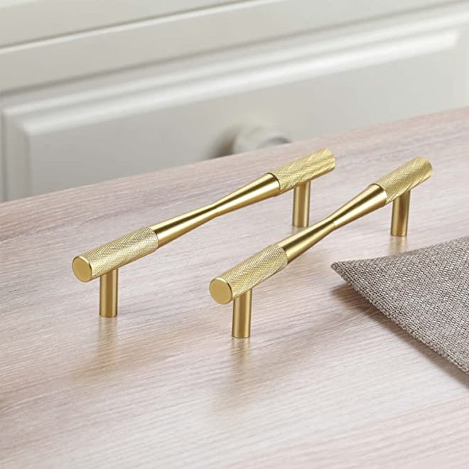 CILEYTION Brushed Gold Cabinet Pulls (10-Pack)