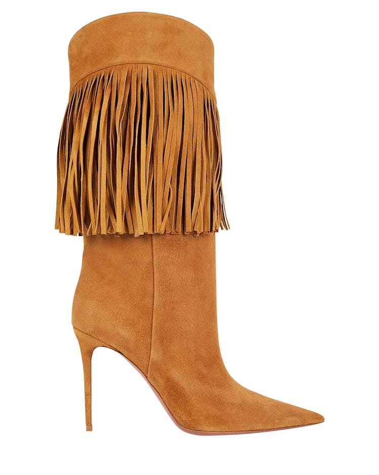 AMINA MUADDI Lily Fringed Suede Boots