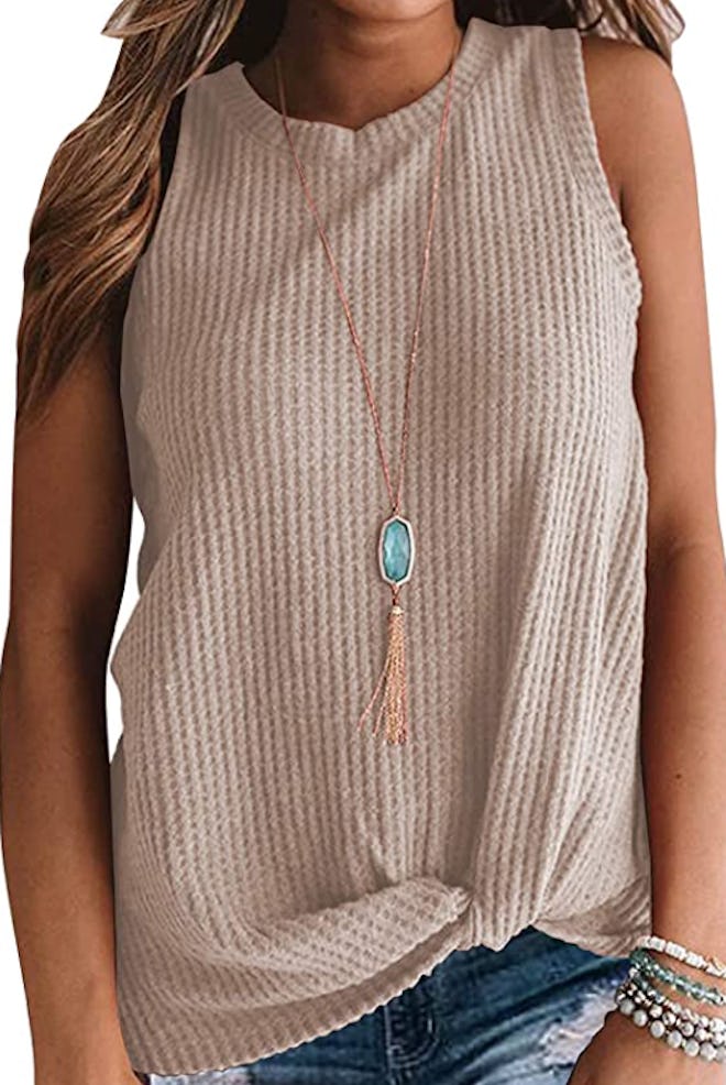 MIHOLL Knotted Waffle Knit Tank