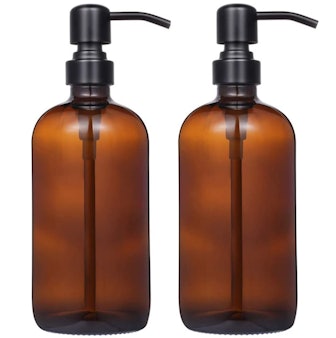 CHBKT Amber Glass Soap Dispenser (2-Pack)