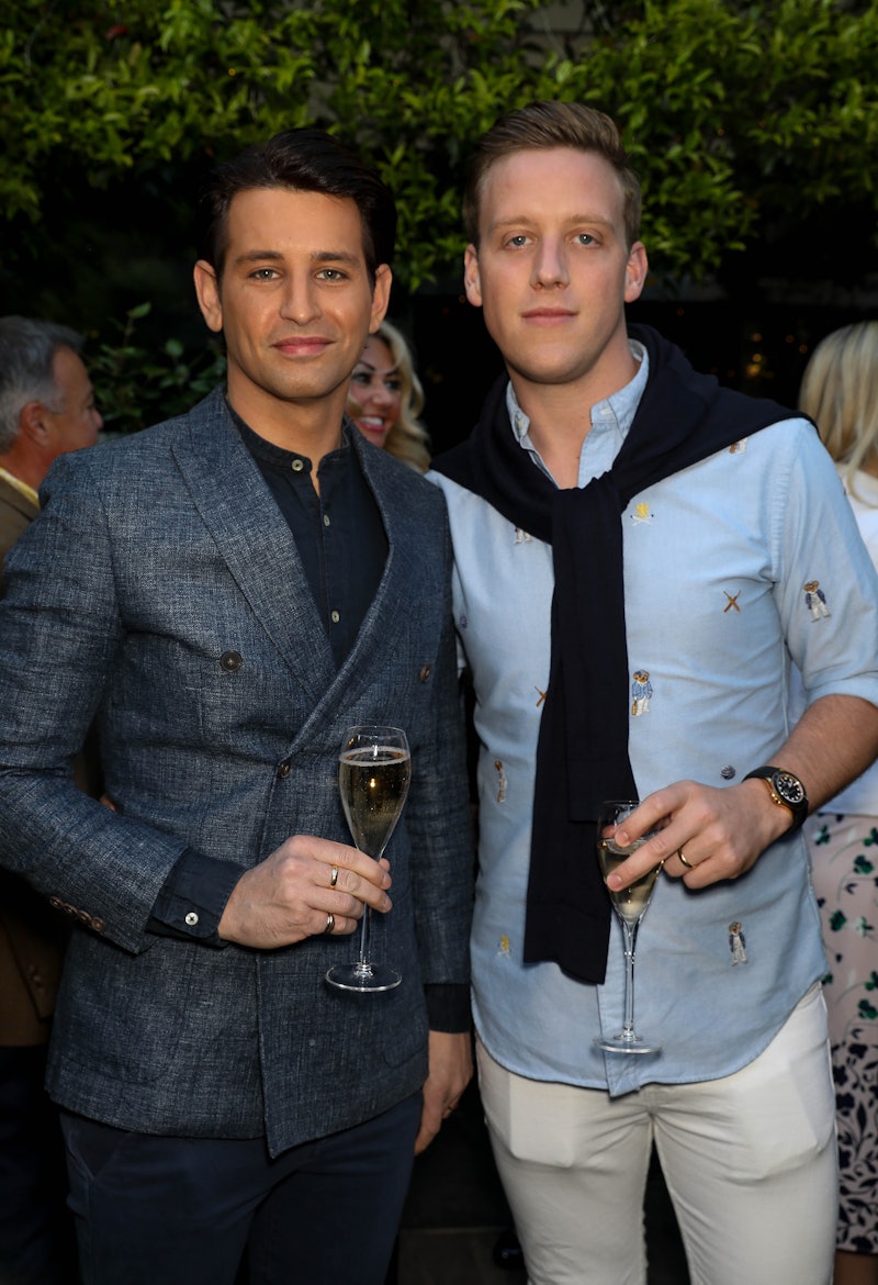 'Made In Chelsea's Ollie and Gareth Locke at The Ivy, Chelsea, London in 2019