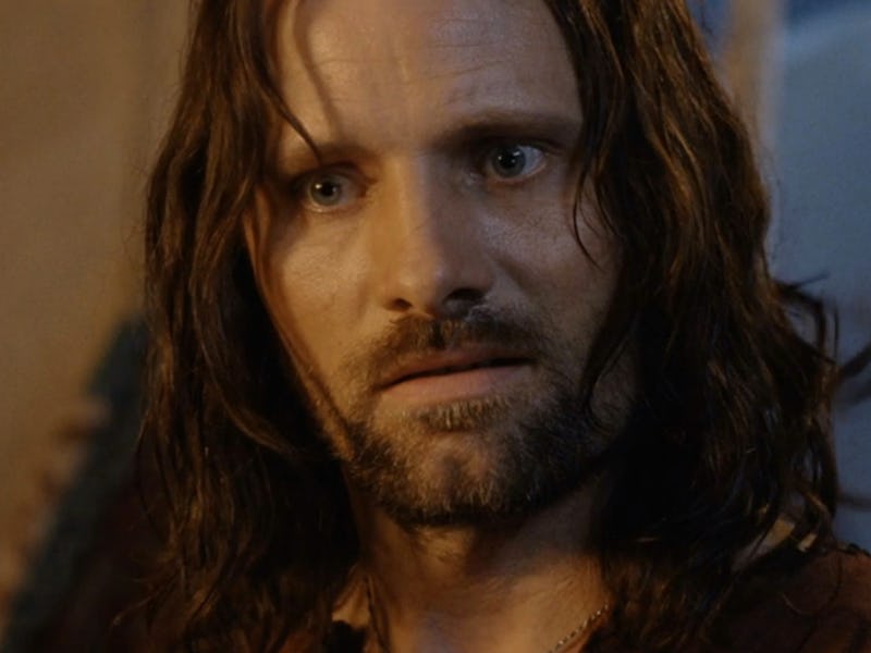 Aragorn (Viggo Mortensen) stands in a tent in 2003's The Lord of the Rings: The Return of the King