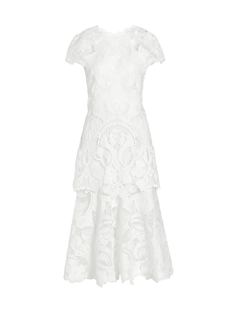 Jonathan Simkhai white lace maxi dress