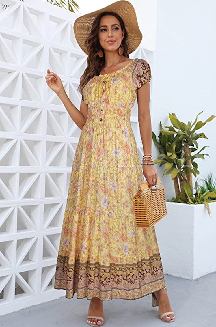 OSTOO Sleeveless Flowy Long Dress 