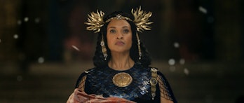Cynthia Addai-Robinson as Míriel in the opening scene of The Lord of the Rings: The Rings of Power E...