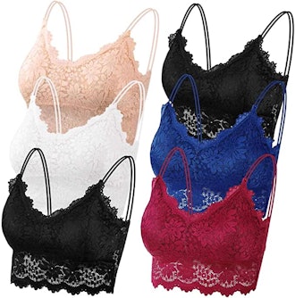 PAXCOO Lace Bralette (6-Pack)