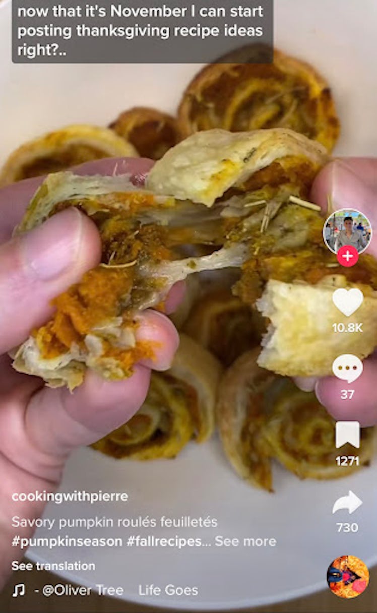 Pumpkin puff pastry poppers is a viral pumpkin recipe on TikTok
