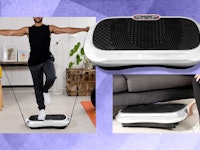 In this collage, there are three photos of the LifePro Waver Vibration Plate, a fan-favorite workout...