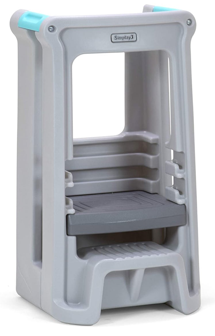 Gray plastic toddler learning tower