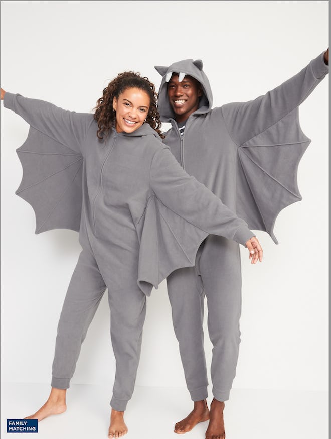 Gender-Neutral Matching Bat One-Piece Costume for Adults