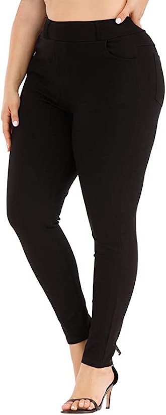 ALLEGRACE High Waisted Skinny Pants with Pockets