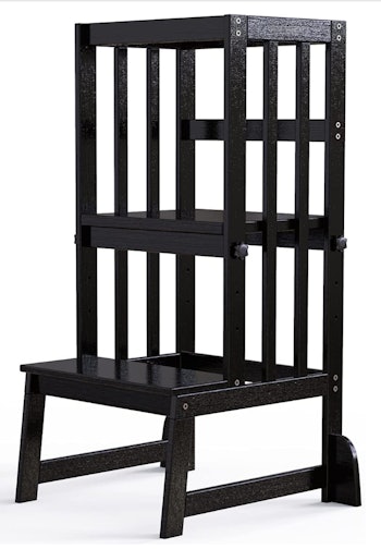 Black toddler learning tower step stool