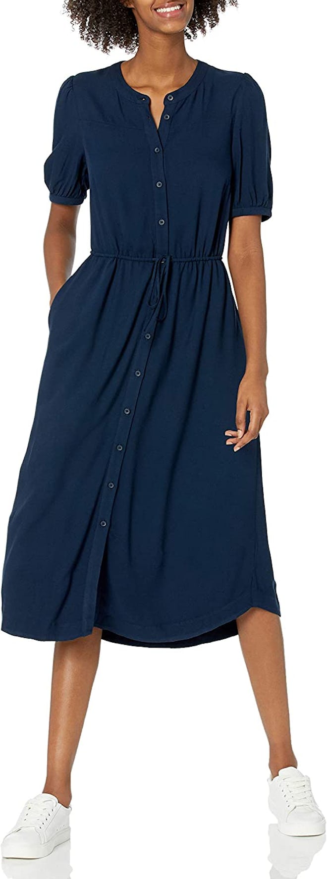 Amazon Essentials Half-Sleeve Waisted Midi A-Line Dress