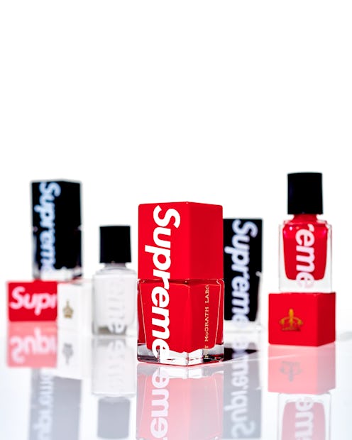 You can officially shop Supreme x Pat McGrath’s collection of nail polishes. There are three shades ...