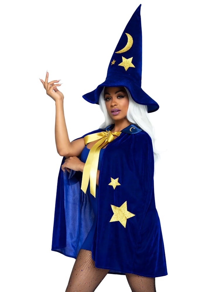 Velvet Moon and Stars Cape and Wizard Hat