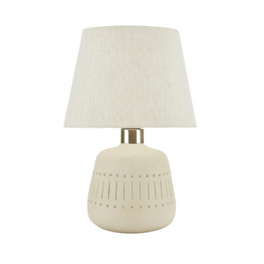 Boho Textured Cream Ceramic Table Lamp