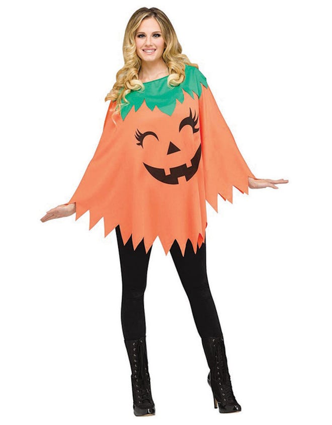 Women's Pumpkin Poncho Costume