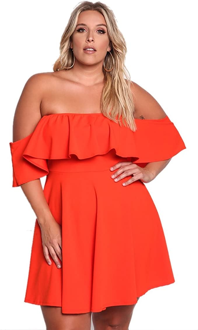 ROSIANNA Off Shoulder Strapless Ruffle Mini Dresses