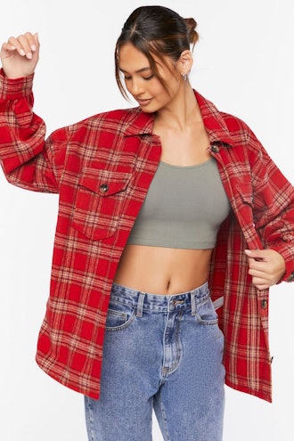 Forever 21 Plaid Button-Up Shacket