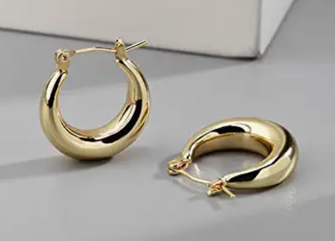 LILIE&amp;WHITE Chunky Gold Hoop Earrings