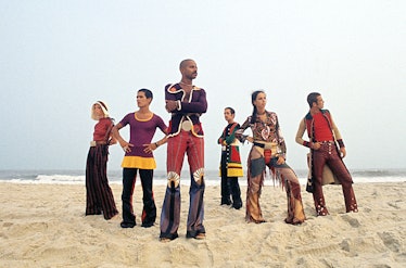 Models on a beach