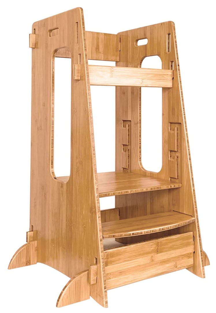 Natural bamboo toddler learning tower