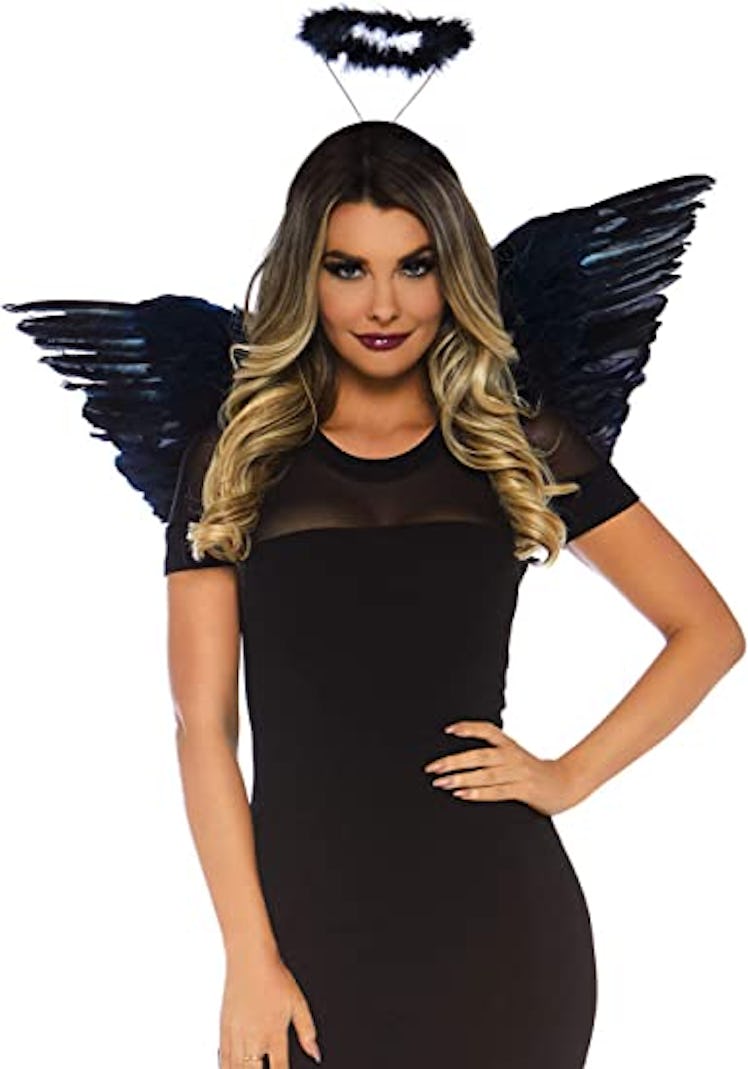 Feathered Angel Wings and Halo Costume