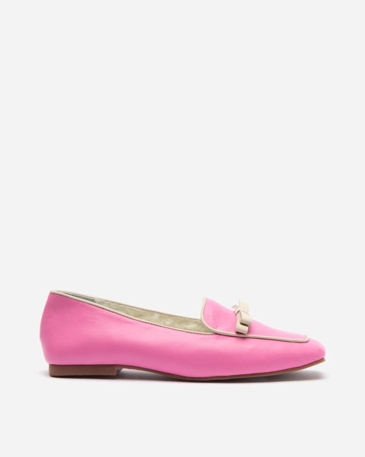 Frances Valentine pink fuzzy loafers