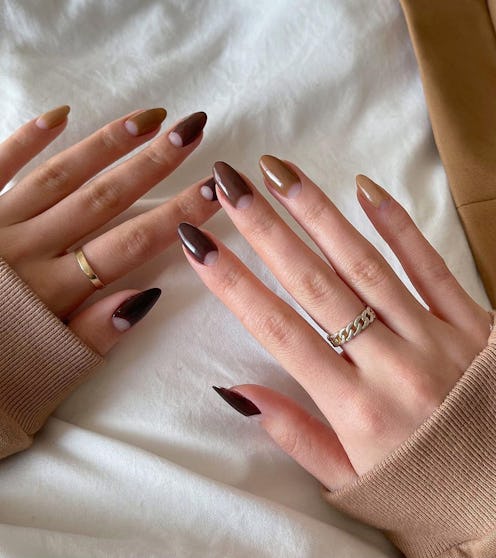 Half moon nails for fall
