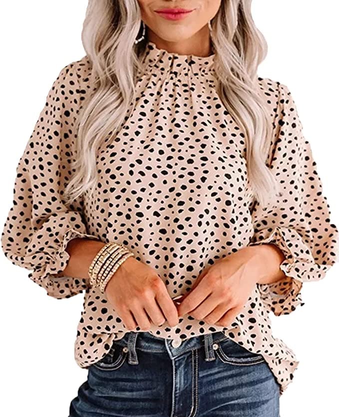 Avanova Ruffle Hem Mock Neck Blouse