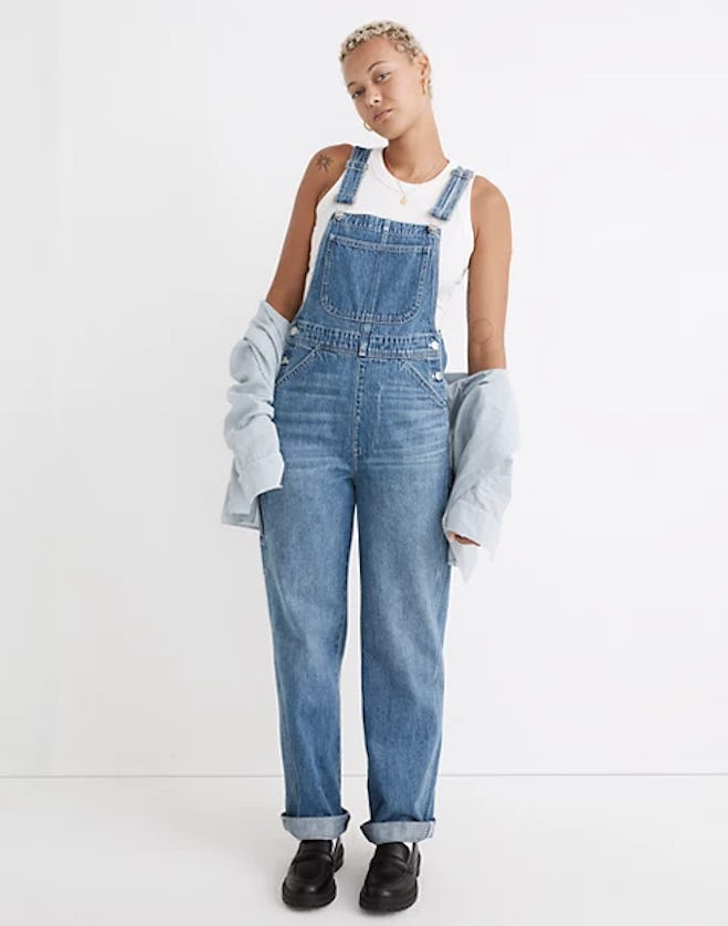 Madewell Oversized Carpenter Overalls in Ivywood Wash