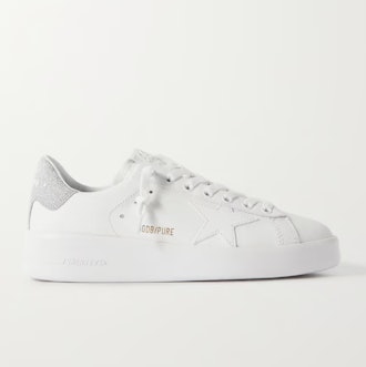 Pure Star Glittered Leather Sneakers