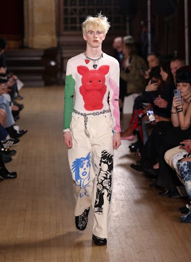 A model walks the runway at the Chopova Lowena show during London Fashion Week September 2022 on Sep...