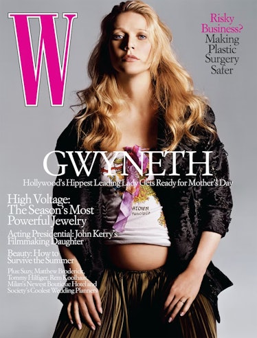 Pregnant Gwyneth Paltrow on the cover of W Magazine