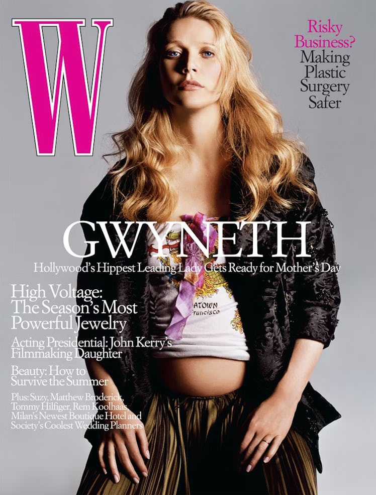 Pregnant Gwyneth Paltrow on the cover of W Magazine