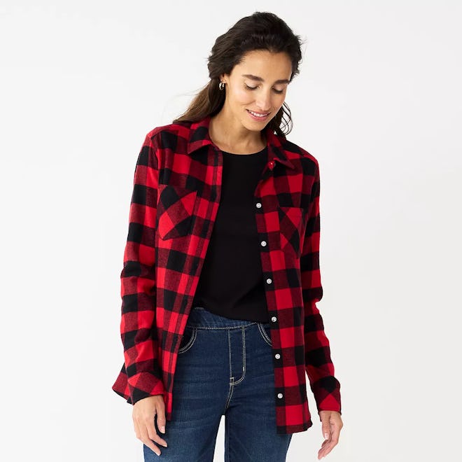 Kohl's Women's Croft & Barrow® The Extra Soft Plaid Flannel Shirt