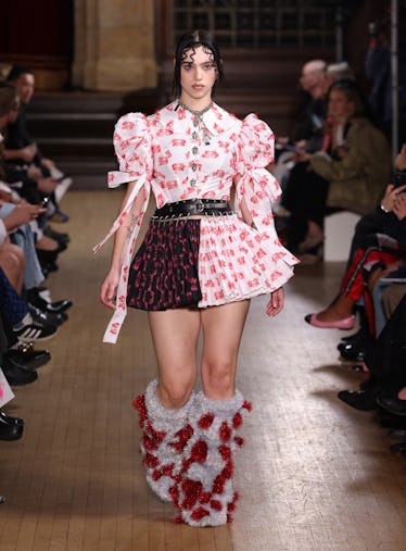 A model walks the runway at the Chopova Lowena show during London Fashion Week September 2022 on Sep...