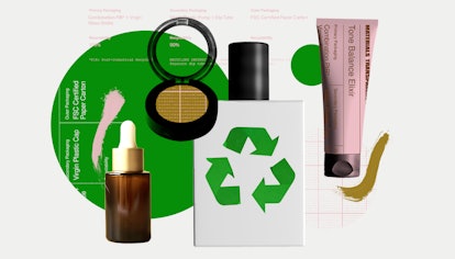 Collage of sustainable beauty products